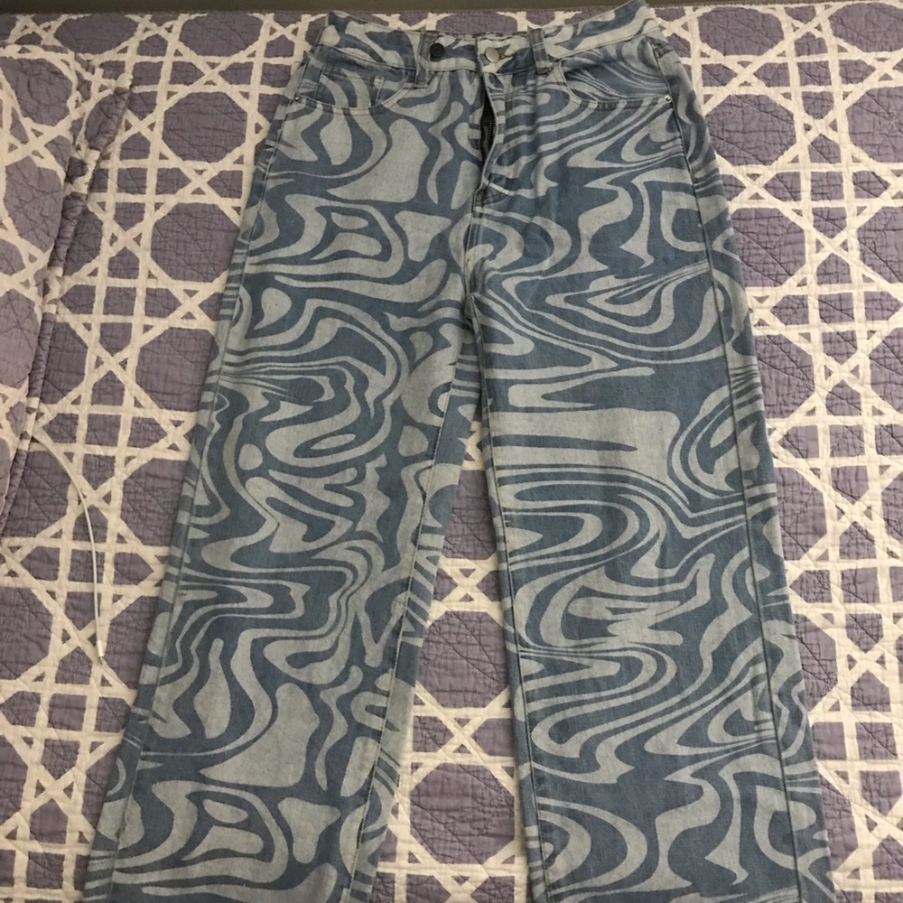 Wavy Print Jeans